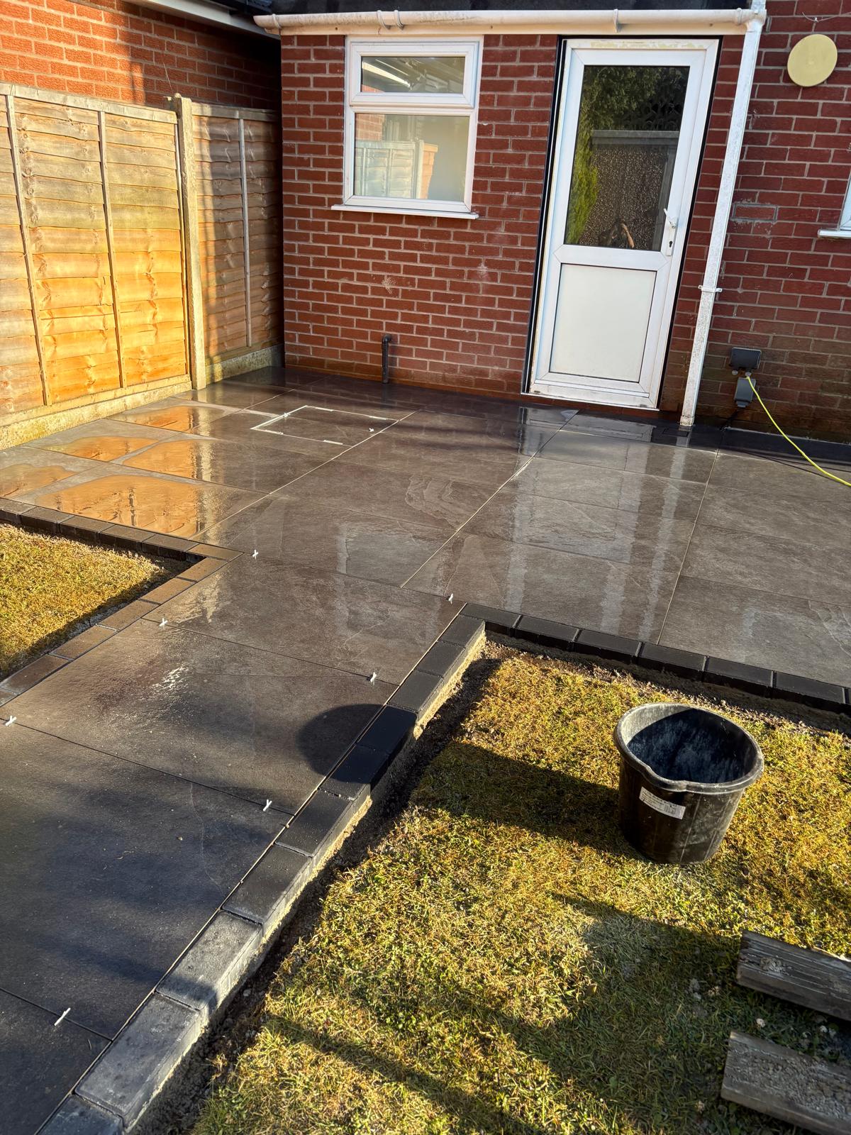 Dark grey outdoor patio tiles